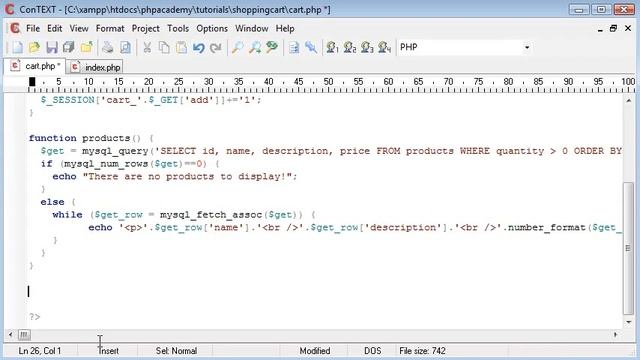 PHP Tutorials Mini Shopping Cart Part 3 7 смотреть онлайн