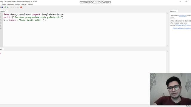 Python ilə tərcümə proqramı hazırlamaq. 5 sətirlik kod yaz, 5 dildən 1 dilə tərcümə et. смотреть онлайн