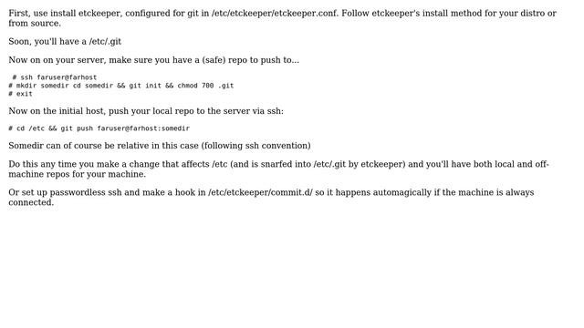 DevOps & SysAdmins: Is it possible to use etckeeper with a single shared git repository? смотреть онлайн