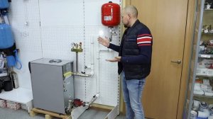 Схема подключения, обвязки напольного газового котла.