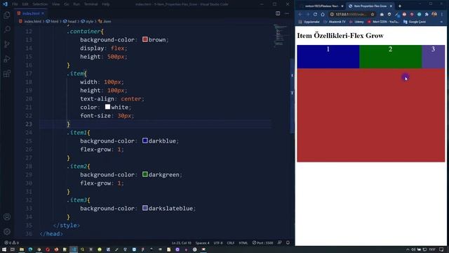 Flexbox | 9-Item Özellikleri-Flex Grow (Otomatik Genişletme) смотреть онлайн