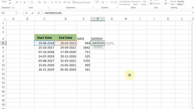 How to Calculate Difference Between Two Dates in Excel (in Hindi) смотреть онлайн