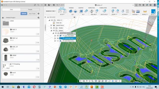 Fusion 360 - гравирование выпуклых символов для клейма. смотреть онлайн