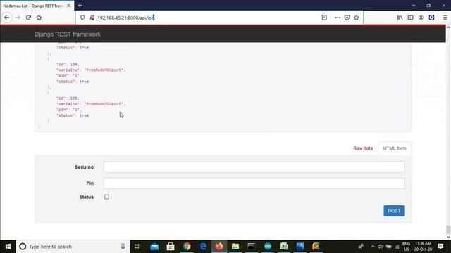 nodemcu arduino post json to django rest framework over network infrastructure смотреть онлайн