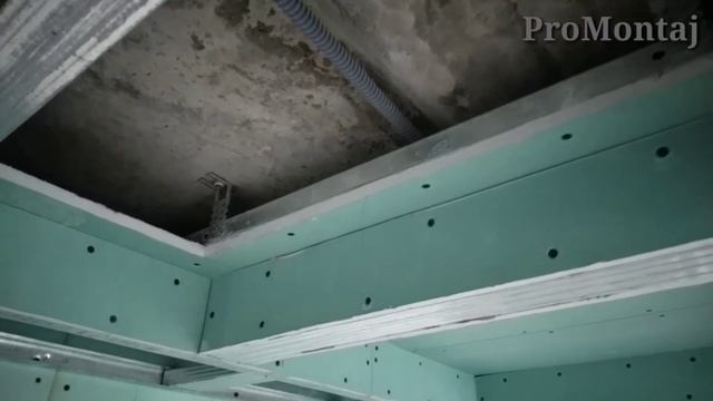 светильник попал на профиль ? - нет проблем ! Монтаж гипсокартона . смотреть онлайн