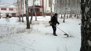 Покос травы зимой