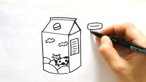 Как нарисовать МОЛОКО/ Рисуем пакет молока /How to draw a milk