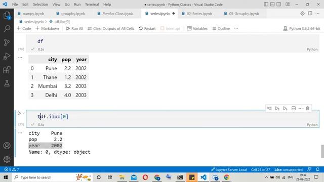 Python Class for Data Analysis Session 6 (Pandas Series and DataFrame introduction) смотреть онлайн