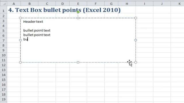Excel Quick Tip: Text box bullet points in Excel (4 of 5) смотреть онлайн
