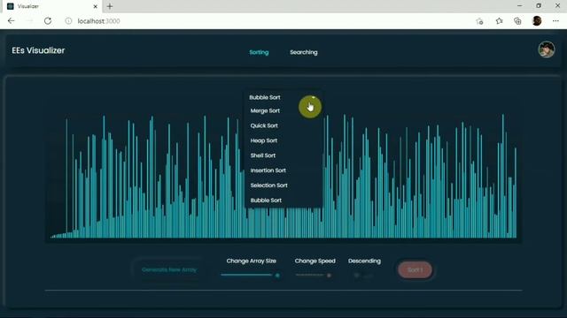 EEs Visualizer | Sorting and Searching Visualizer Project - Responsive Single Page Web App смотреть онлайн