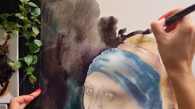 Портрет акварель/Ян Вермеер/Portrait watercolor/Jan Vermeer van Delft/Copy смотреть онлайн