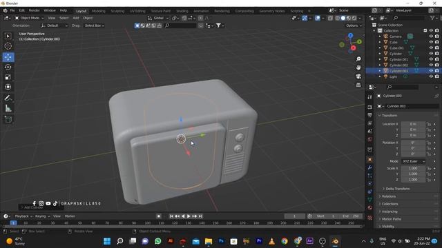 Tutorial | Old TV Modeling in 3D Blender | Graph Skill смотреть онлайн