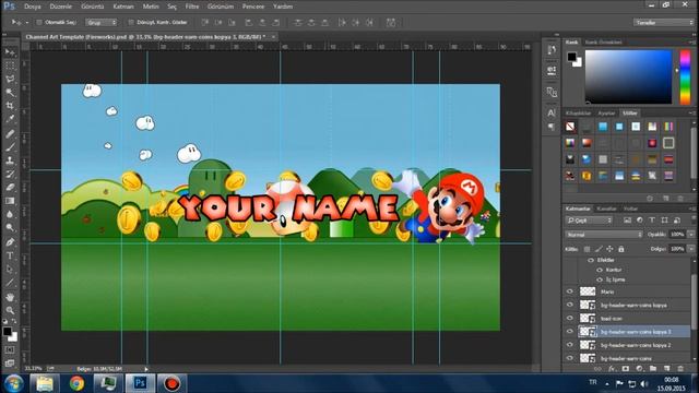 Mario Youtube Banner Template | Free Dowland | Photoshop CS6 смотреть онлайн
