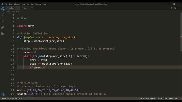 Jump Search | Searching algorithm | Jump Search with Python | goforgyan.com смотреть онлайн