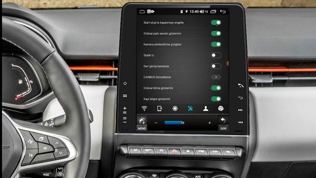 Necvox DVN-A 1163P RENAULT CLIO 5 Multimedya Cihazı Sürücü Kapı Ayarları