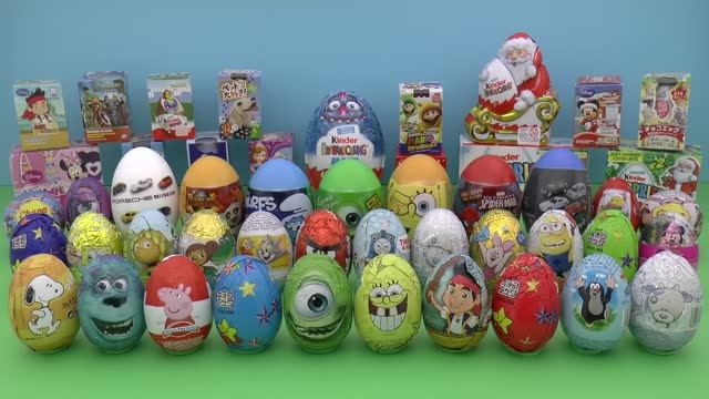 56 яиц с сюрпризами/ киндер сюрприз/ сюрпризы/ распаковка/ игрушки смотреть онлайн