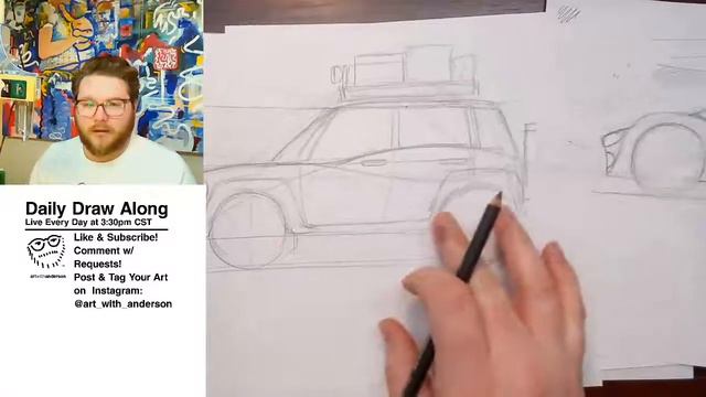 Daily Draw-Along Episode 8: Designing & Drawing a Concept Car смотреть онлайн
