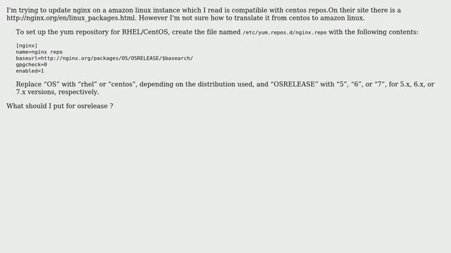 Unix & Linux: Update nginx on Amazon linux (CentOs) смотреть онлайн