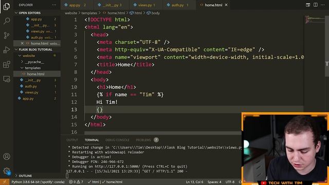 Python Blog Tutorial #1 - Flask Setup and Introduction смотреть онлайн