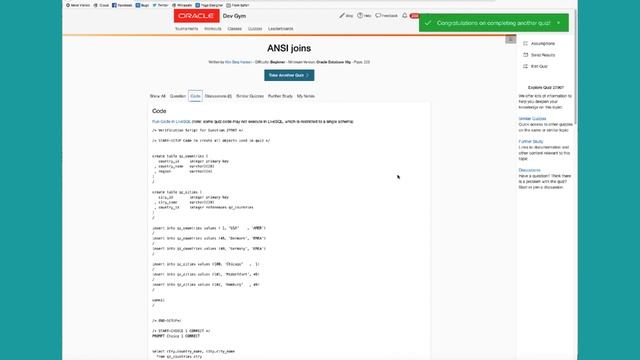 Welcome to the Oracle Dev Gym! смотреть онлайн