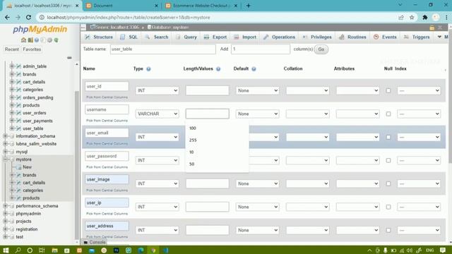 E-commerce website using PHP and MySQL || Creating User table || Part-36 смотреть онлайн