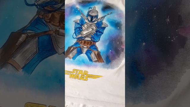 Футболка с ручной росписью "star wars Джанго Фетт" #decola #росписьодежды #звездныевойны #starwars смотреть онлайн