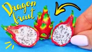 Мини драконий фрукт "Питахайа". Идеи еды для кукол своими руками DIY Мастер класс Анна Оськина