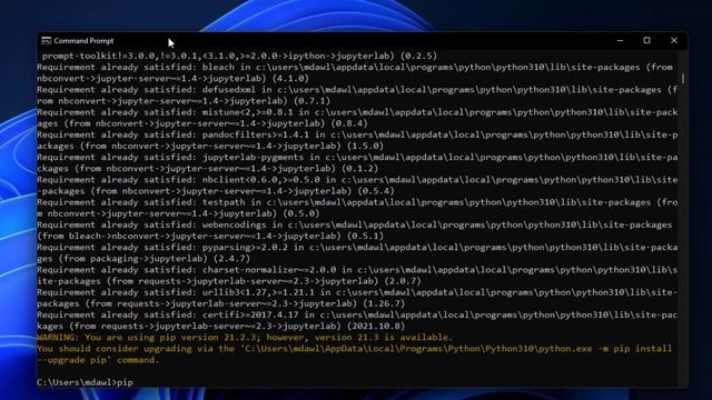 Install Python and Jupyter Notebook in Windows 11. Using pip. смотреть онлайн