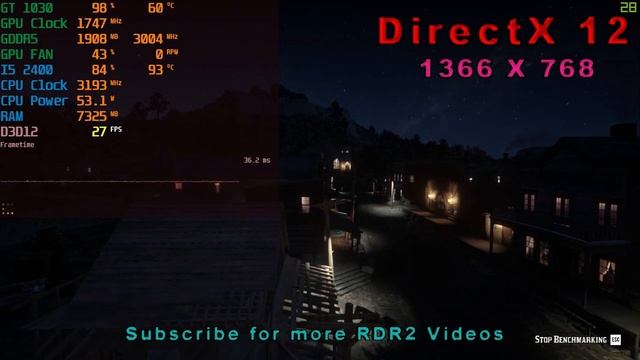 Rdr2 GT 1030 Best Settings [DirectX 12] Benchmark |l|Red Dead Redemption 2 PC More FPS|l| смотреть онлайн