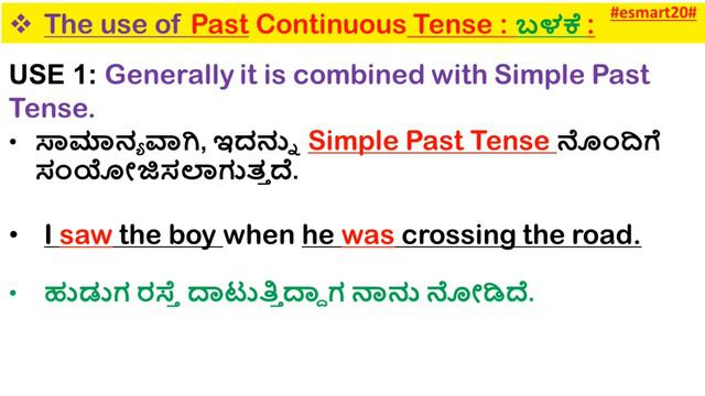 Past Continuous Tense | Spoken English Through Kannada | Class 6 | English Grammar | Tense | смотреть онлайн