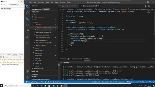 Angular - jQuery UI Date Picker using Directives смотреть онлайн