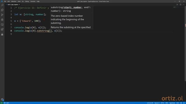 TypeScript - Ejercicio 11: Definir y Usar Variables de Tipo Tupla смотреть онлайн