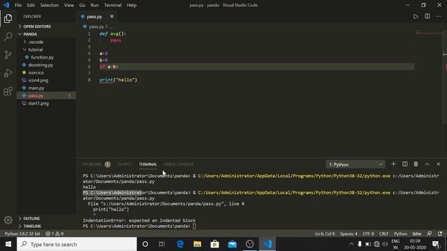 Pass statement in python. | python tutorial in Hindi #22 | смотреть онлайн
