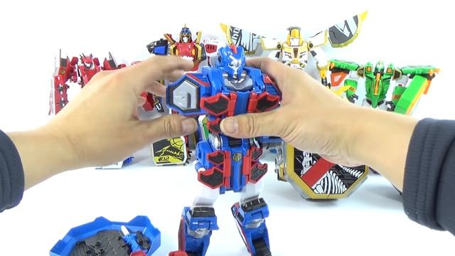 BeastGuardian CaptainDino Solid Warrior Combo ThunderLion SkyHawk Transformation смотреть онлайн