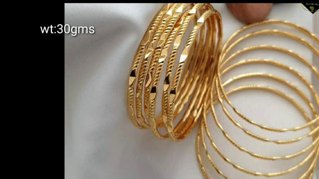 latest beautiful gold bangles designs with weight//gold plan bangles collection // смотреть онлайн