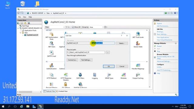 Part2 : Publish AspNet Core 2 MVC on IIS Webserver. Example смотреть онлайн