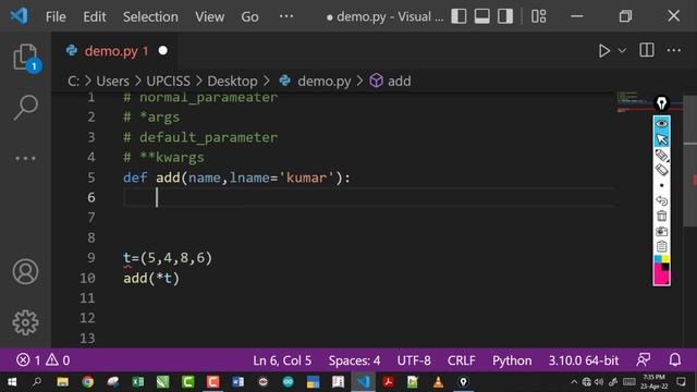 O-Level M3 R5 | Python Function Parameter, *args, **kwargs, default parameter | Lecture 47 смотреть онлайн