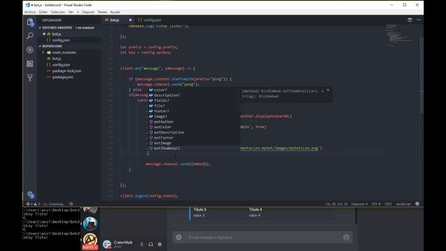 Guía MyBOT | Mensaje Embeds | Episodio 3 ( Discord.js ) смотреть онлайн