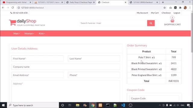 Step by step eCommerce website Development using Laravel 8 - Part 38 (Checkout Page) смотреть онлайн