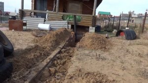 Копка траншеи под канализацию в одного
