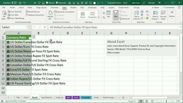 Excel - Outstanding! Exchange Rates Debut in Excel - Episode 2274 смотреть онлайн