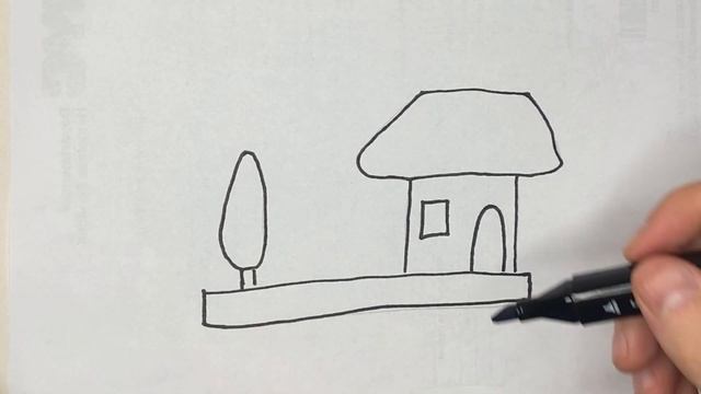 How To Drawing House Easy And Beautiful With Colour #howtodrawhouse