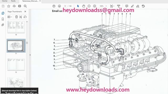 1987 Ferrari Testarossa Parts Catalog Manual