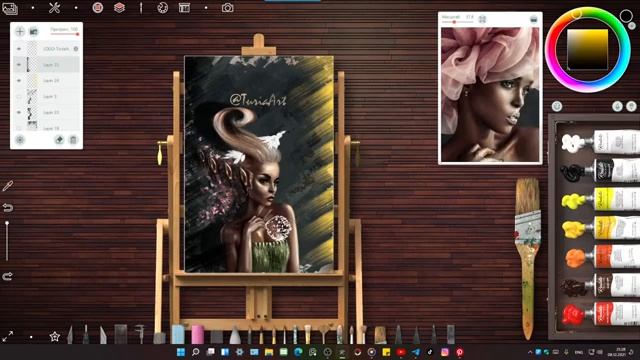 ВЕЧЕРНИЙ СТРИМ 08.12.2021. Рисую от руки в программе Realistic Paint Studio под свою музыку. смотреть онлайн
