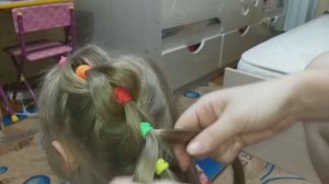 Косичка детская,причёска с резинками.