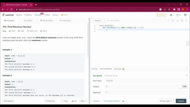 414. Third Maximum Number Python | Leetcode with Python #leetcode #youtube #pythontutorial #python3 смотреть онлайн