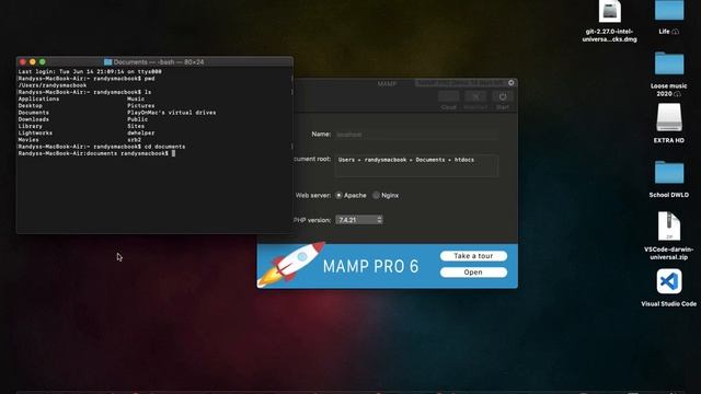 (MAC) Making a new htdocs directory, and creating a file; using git; to open in MAMP. смотреть онлайн