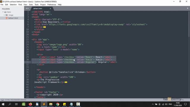 Belajar Vue.js - #22 Two Way Data Binding смотреть онлайн