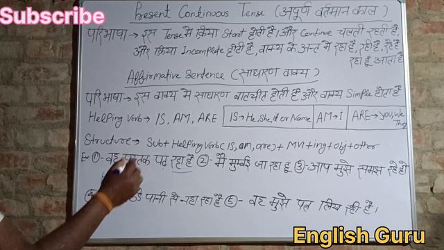 Present Continuous Tense | Simple Sentence | Affirmative Sentence | Is/Am/Are смотреть онлайн