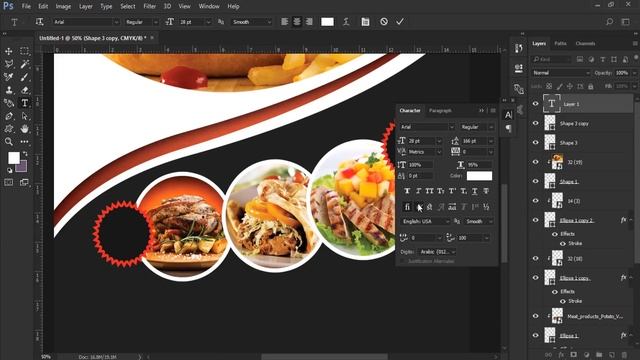 How to Create a Professional Flyer in Photoshop (Restaurant Flyer) смотреть онлайн
